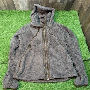 KUHL Women's Brown Sherpa Fleece Zip Hoodie Jacket Size M‎